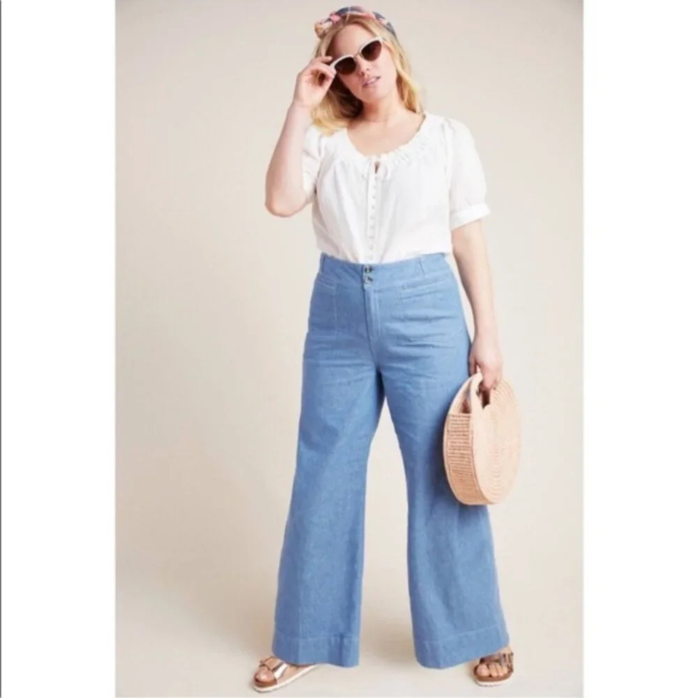 Anthrologie Pilcro High-Rise Wide-Leg Trouser Jeans Size 22W